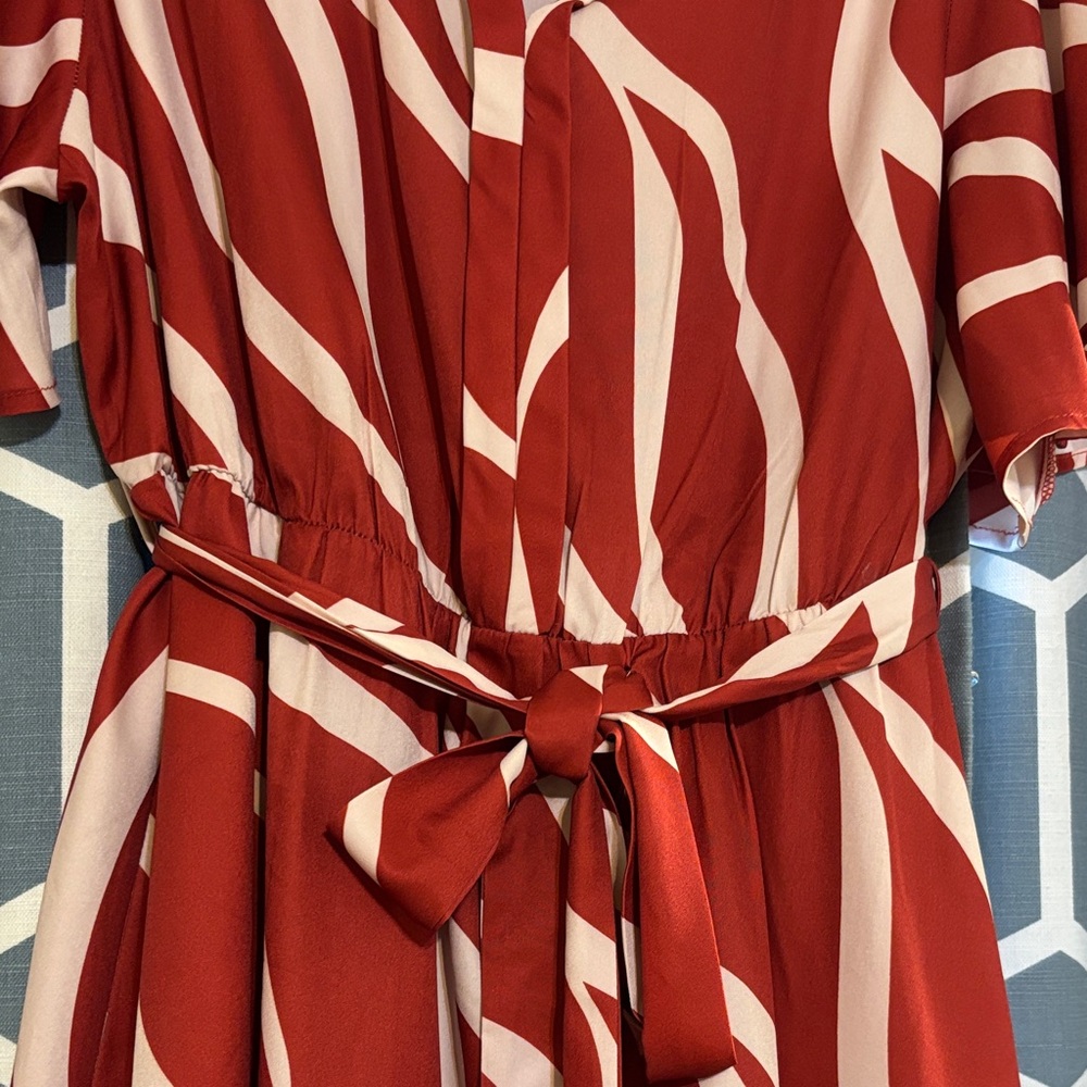 BloomChic Red and White Midi Dress - Picture 5 of 5